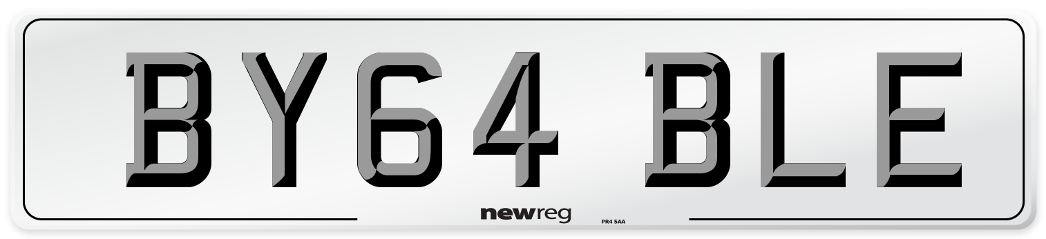BY64 BLE Number Plate from New Reg